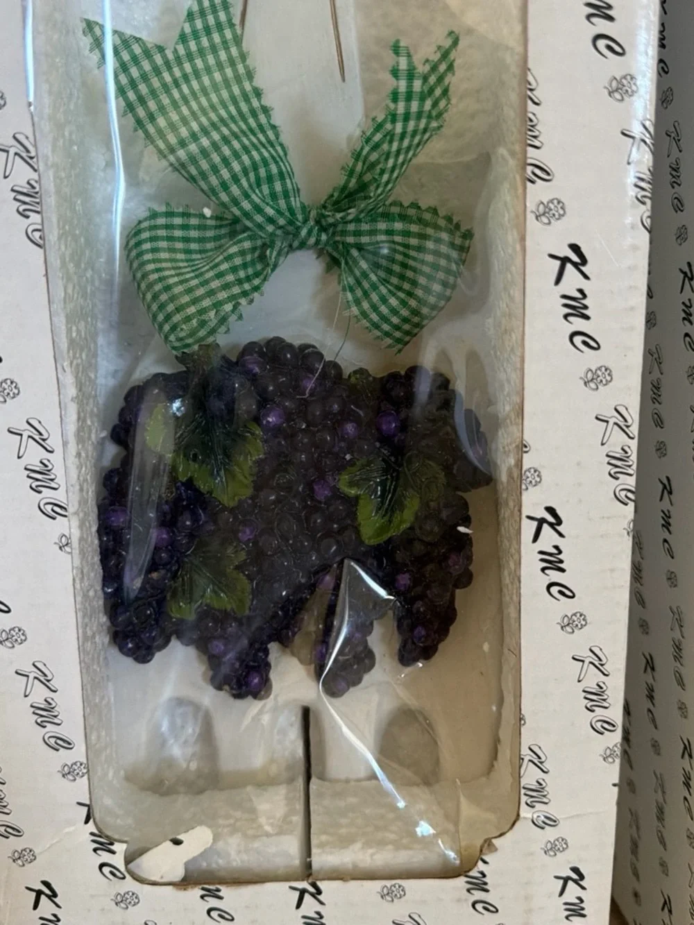 White Ceramic Decorative Fork & Spoon Wall Set with Purple Berry Accents